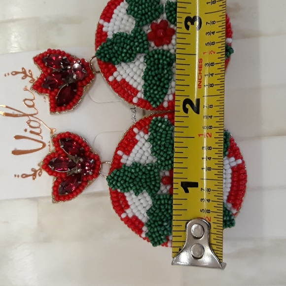 Christmas Seed Bead Earrings NEW - Picture 7 of 8